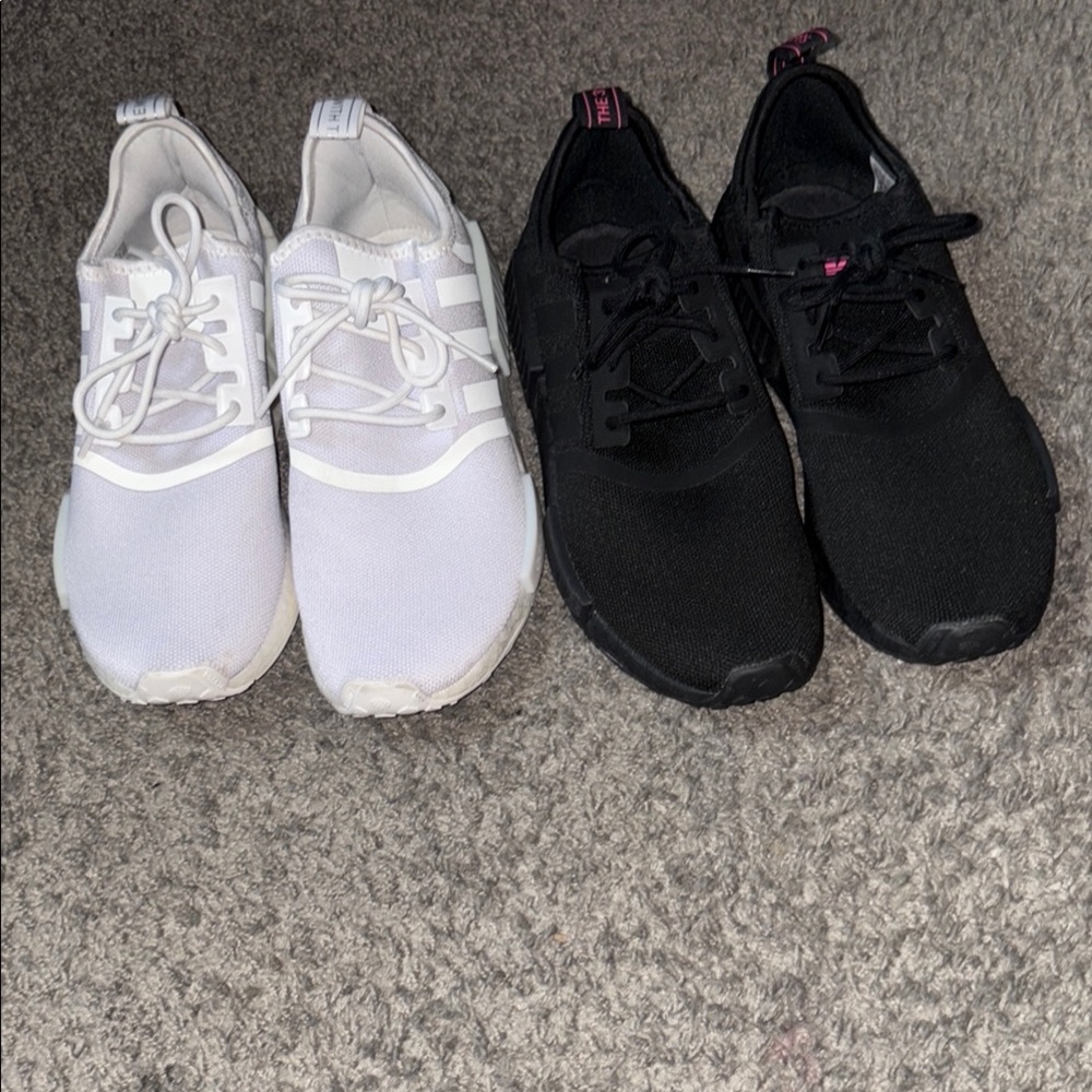 White and Black Athletic adidas sneakers Wmn size 9